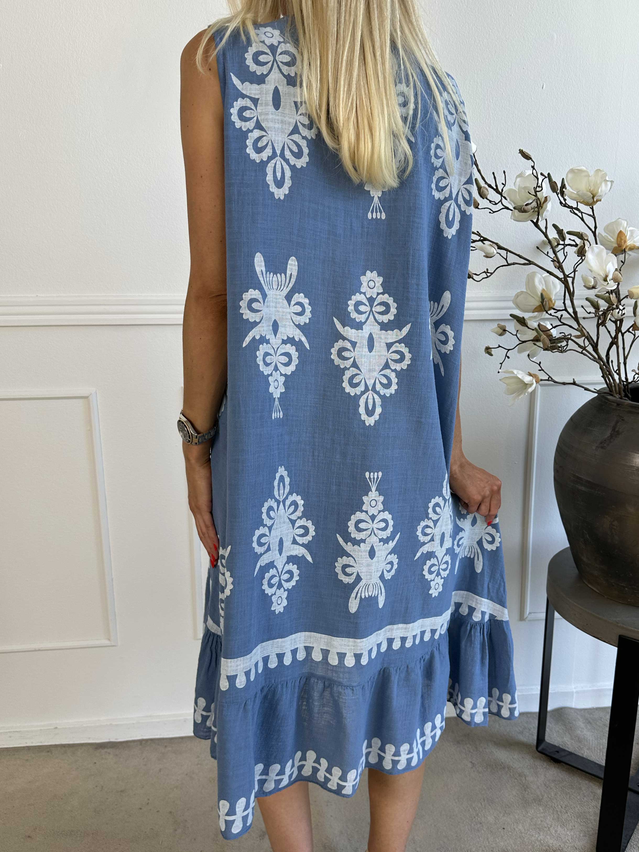 Tanzania - Smuk bomuldskjole i hørlignende stof